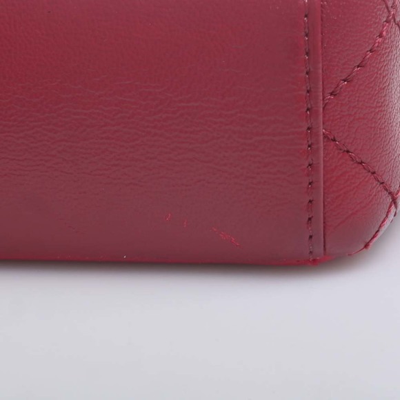 CHANEL Leather Matelasse Coco Mark Chain Shoulder Bag Pink Red Ladies - Picture 9 of 10